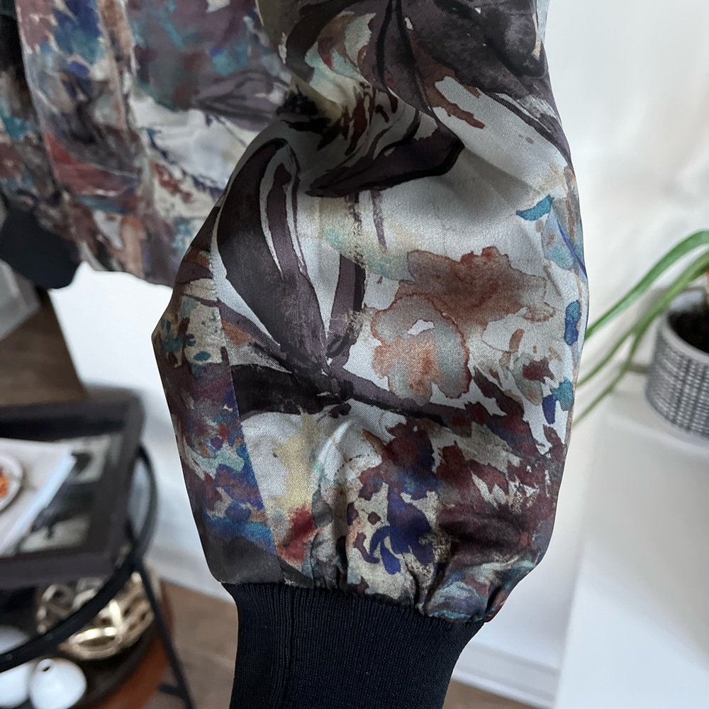 Le Fou Wilfred Multicolor Floral Bomber Jacket Sz M - Picture 2 of 12